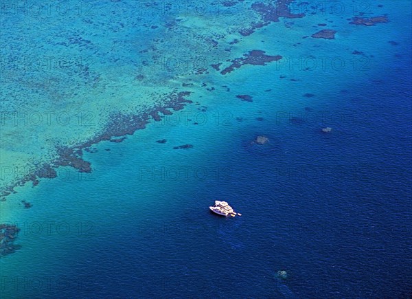 Aerial View of Michaelmas Reef offshore from Cairns Queensland Australia