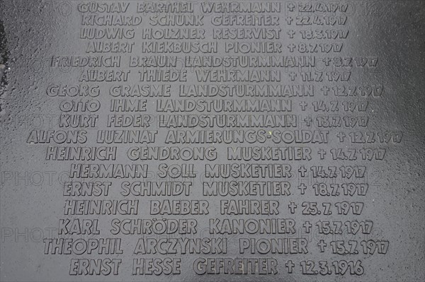 Gravestone on mass grave of German soldiers at the First Wolrd War One Deutscher Soldatenfriedhof Consenvoye