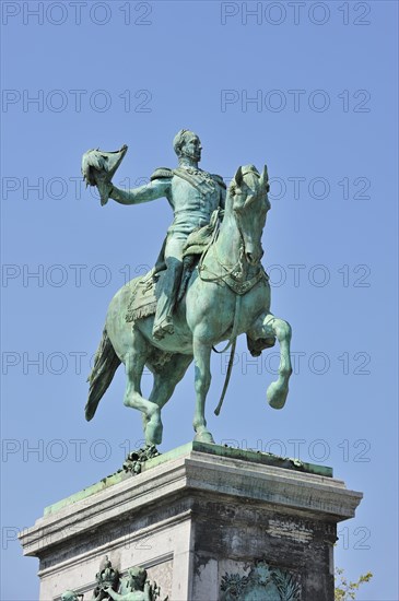 Equestrian statue of Grand Duke William II at the Place Guillame in Luxembourg