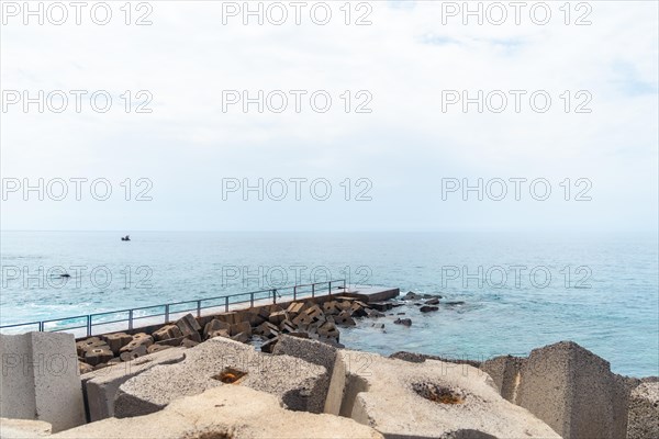 Beach in Jardim do Mar in the east of Madeira