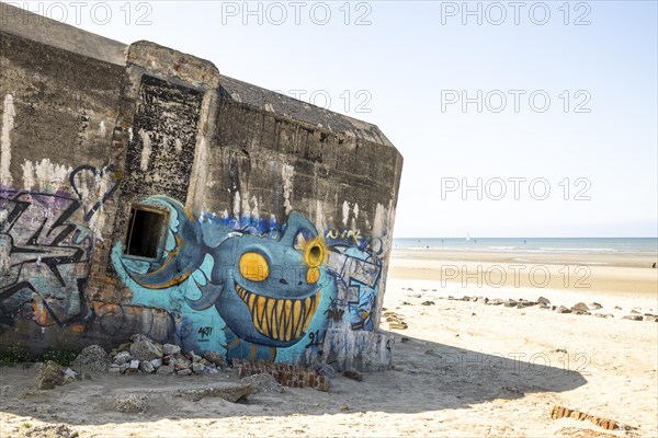 Destroyed bunkers in the dunes of Dunkirk