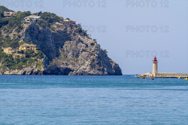 Lighthouse at the harbour entrance of Port d'Andratx