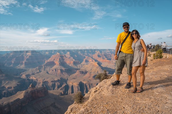 A couple the sunset views at Mojave Point in Grand Canyon. Arizona