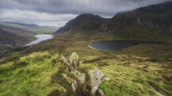 Lake Llyn Idwal and Lake Llyn Ogwen