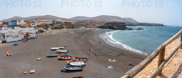 Panoramic of the beach of the coastal town of Ajuy near the town of Pajara
