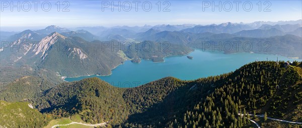 Panoramic view of Lake Walchen from Herzogstand