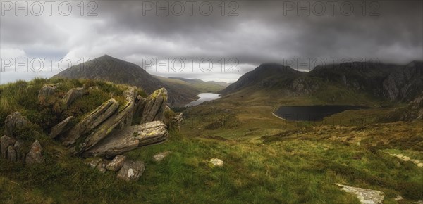 Lake Llyn Idwal and Lake Llyn Ogwen