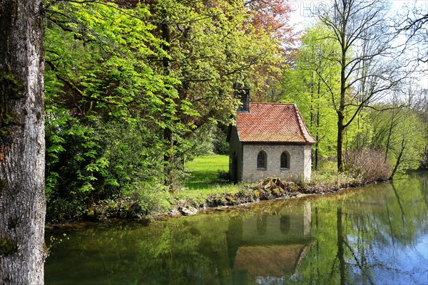 Maxensruh Chapel in Immenstadt im Allgaeu near the Konstanzer Ach. Immenstadt im Allgaeu