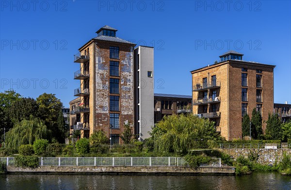 Restored brick-look residential buildings