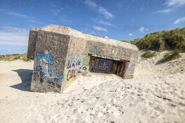 Destroyed bunkers in the dunes of Dunkirk