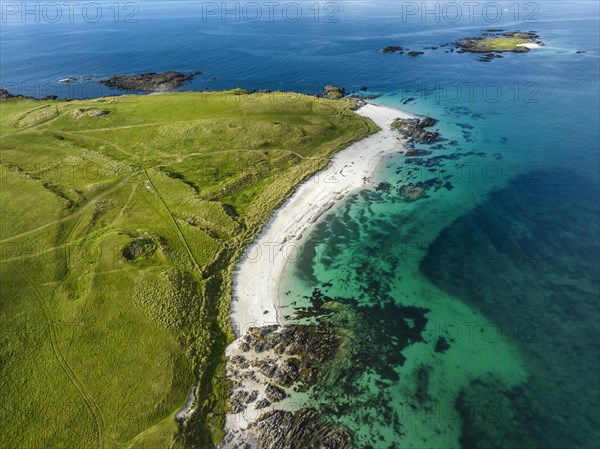 Aerial view of the sandy beach