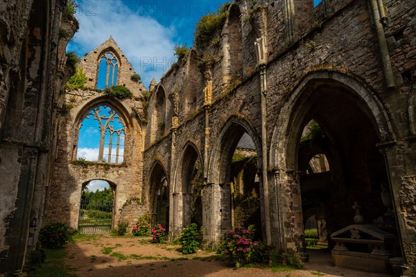 Ruins of the church of Abbaye de Beauport in the village of Paimpol