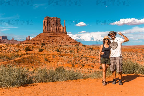 A couple of Europeans in the Monument Valley National Park in the visitor center. Utah