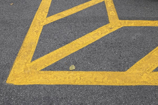 Street markings in a public parking lot