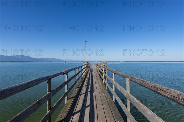Wooden jetty and boat landing stage