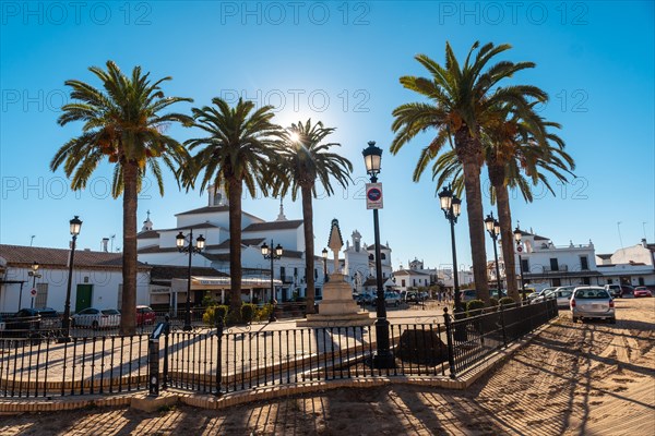 Sculpture of the Virgen del Rocio near the sanctuary of El Rocio. Huelva