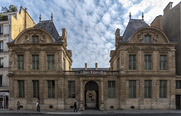 Historical building of the Hotel de Sully in Paris