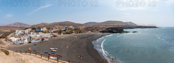 Panoramic of the beach of the coastal town of Ajuy near the town of Pajara