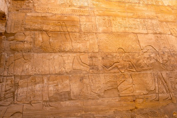 Hieroglyphs inside the Temple of Karnak
