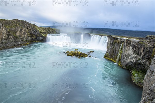 The impressive Godafoss waterfall from below. Iceland