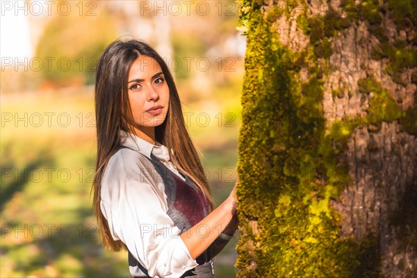 A young Caucasian brunette