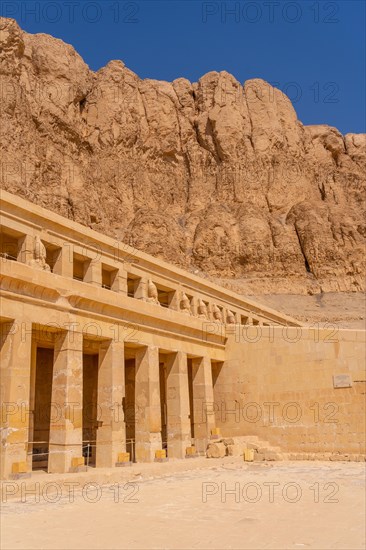 Columns of the Mortuary Temple of Hatshepsut in Luxor. Egypt