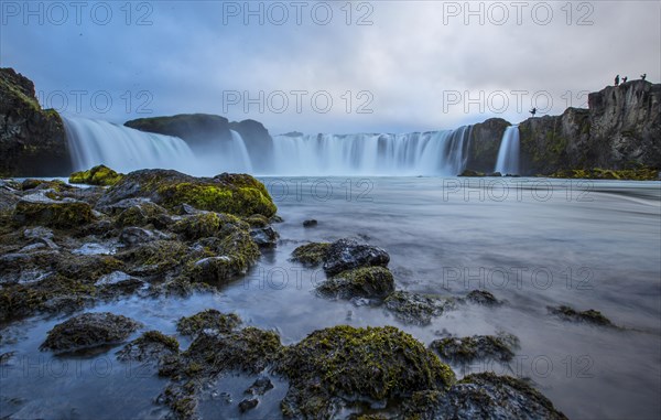 The impressive Godafoss waterfall from below. Iceland