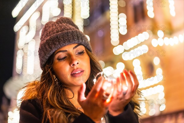 Christmas shooting with Christmas lights