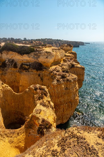 Beautiful coastline in summer at Praia da Coelha