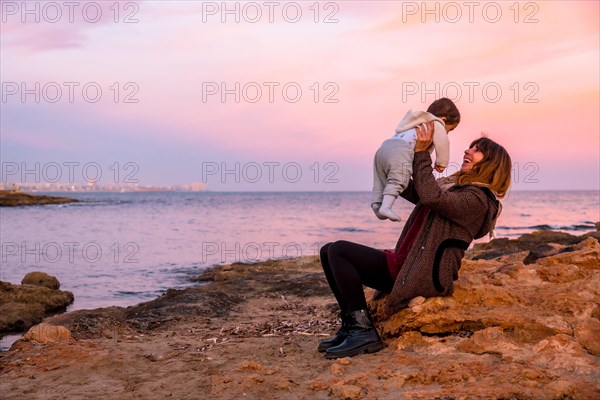 Lifestyle of a family on the beach