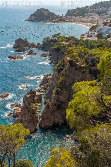 View of the city of Tossa de Mar from above from the viewpoint