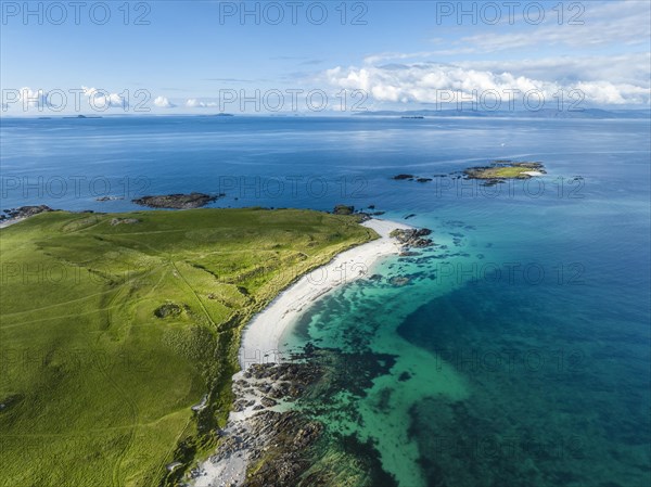 Aerial view of the sandy beach