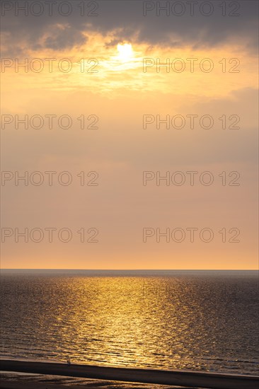 Sunset on the beach of De Panne