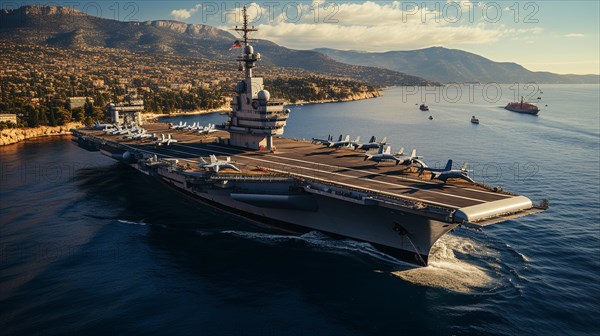 United states navy aircraft carriers presence in the easter mediterranean ocean. generative AI