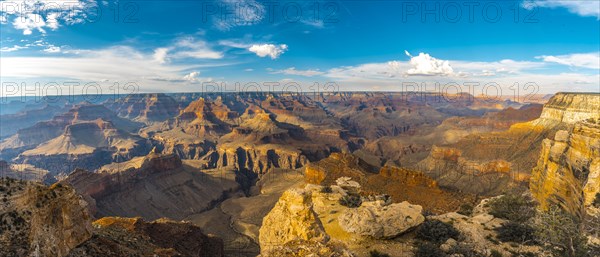 Panoramic at Sunset at the Mojave Point of the Grand Canyon. Arizona