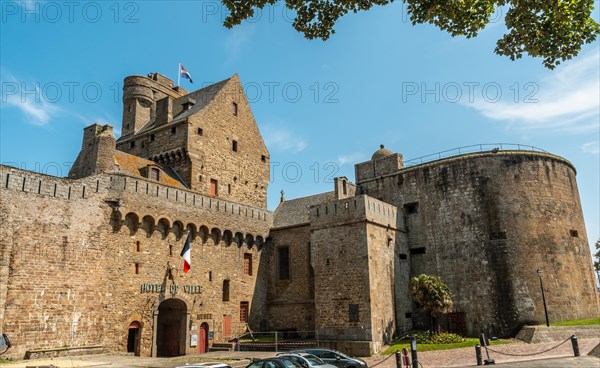 The beautiful Hotel de Ville in the coastal town of Saint-Malo in French Brittany