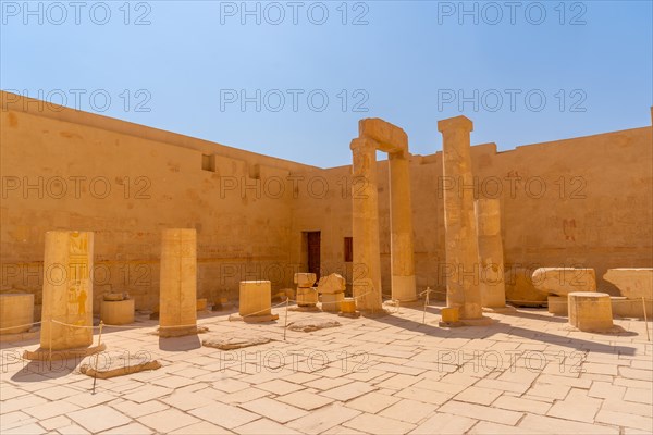 Columns of the Mortuary Temple of Hatshepsut in Luxor. Egypt