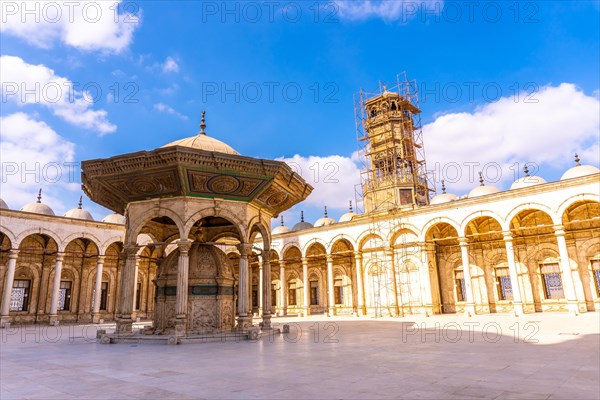 Inner courtyard of the Alabaster Mosque in the city of Cairo