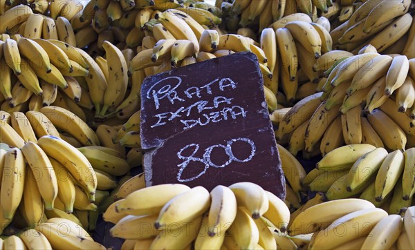 Bananas at a weekly market market in Rio de Janeiro