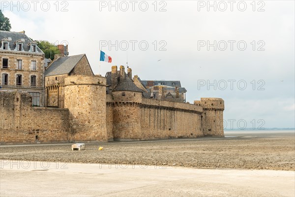 Low tide at Mont Saint-Michel in the Manche department