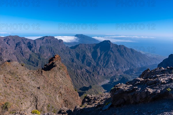 Stunning views atop the Caldera de Taburiente near Roque de los Muchachos one summer afternoon