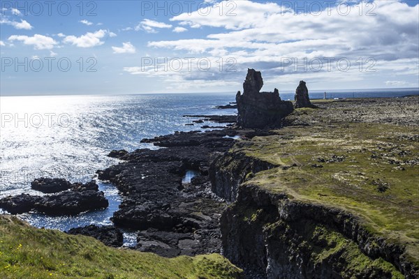 Precious stones on the coast of the Snaefellsnes peninsula. Iceland