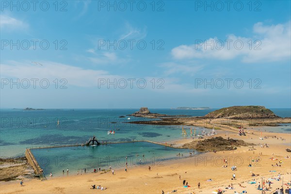 Natural pool at the Plage de Bon-Secours Saint-Malo in French Brittany in the Ille and Vilaine department