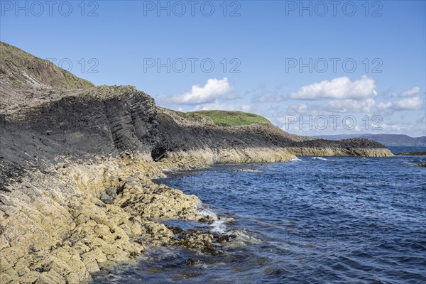 Coastal section of the uninhabited rocky island of Staffa