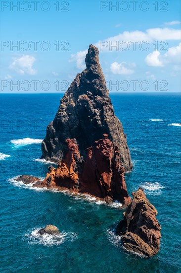 View from the viewpoint of the rock formations at Ponta de Sao Lourenco