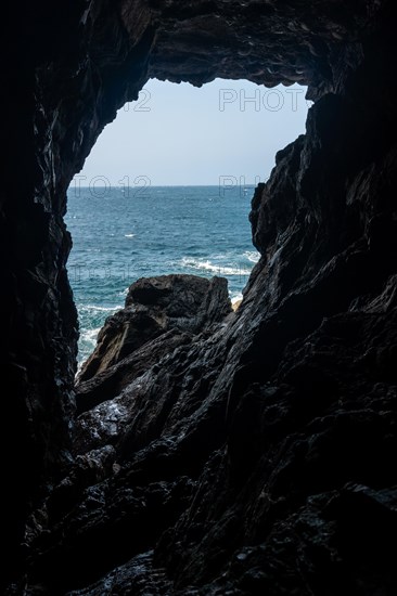 Window to the sea in the Cuevas de Ajuy