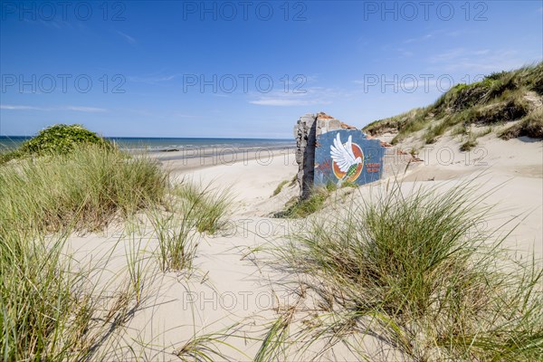 Destroyed bunkers in the dunes of Dunkirk