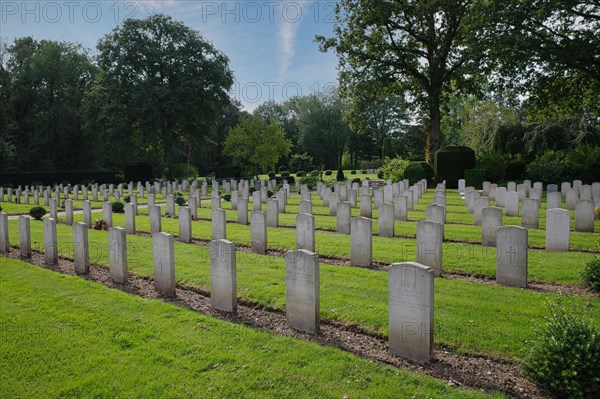 Gravestones at a military cemetery