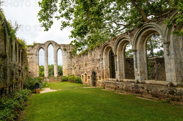 Ruins and beautiful gardens of the Abbaye de Beauport in the village of Paimpol