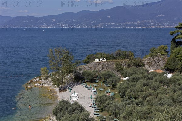 Bathing beach on Lake Garda